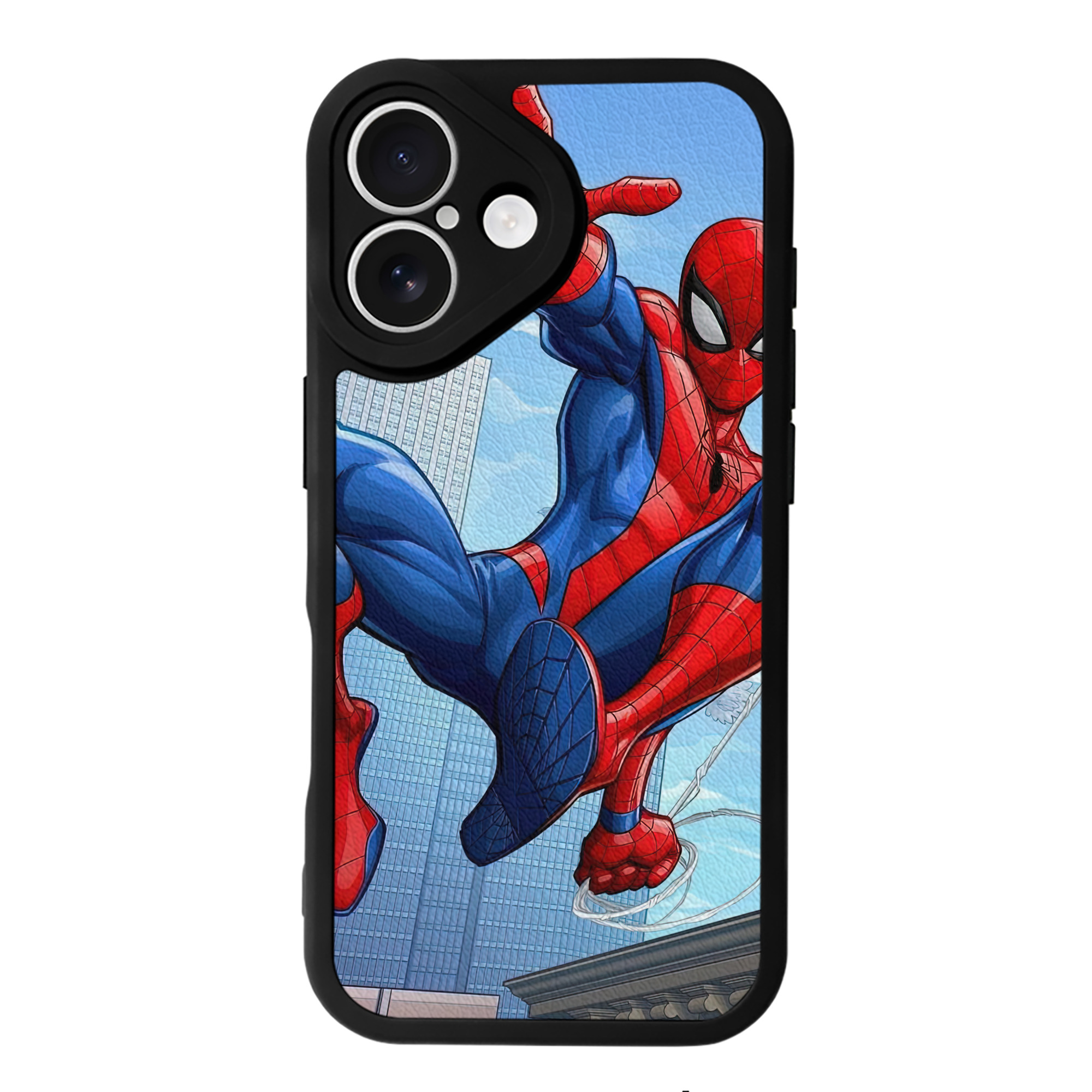 Spider Man スパイダーマン 【iPhone 16シリーズ対応】シリコンスマホケース（レザー調） 材質：シリコン
